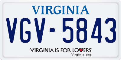VA license plate VGV5843