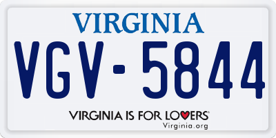 VA license plate VGV5844