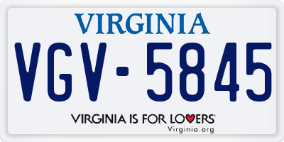 VA license plate VGV5845