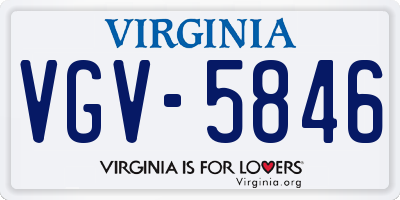 VA license plate VGV5846