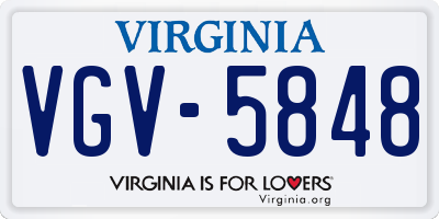 VA license plate VGV5848