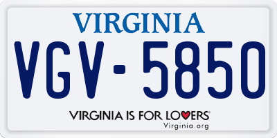 VA license plate VGV5850