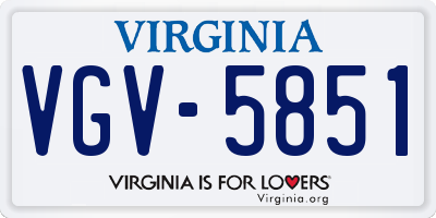 VA license plate VGV5851