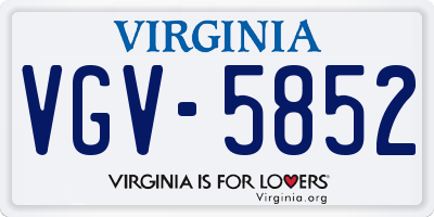 VA license plate VGV5852