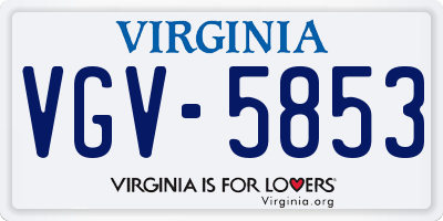 VA license plate VGV5853