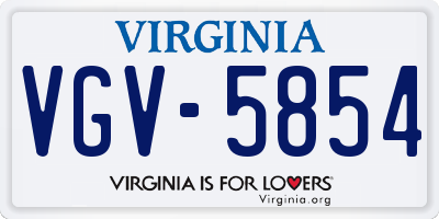 VA license plate VGV5854