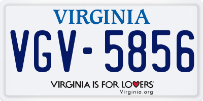VA license plate VGV5856