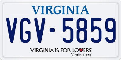 VA license plate VGV5859