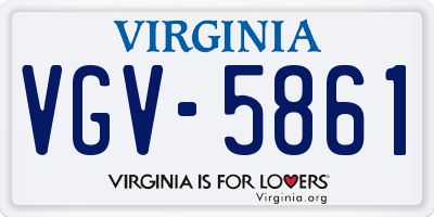 VA license plate VGV5861