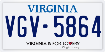 VA license plate VGV5864