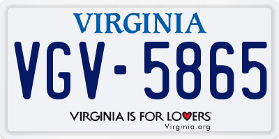 VA license plate VGV5865