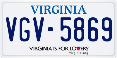 VA license plate VGV5869