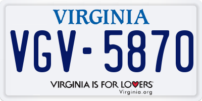 VA license plate VGV5870