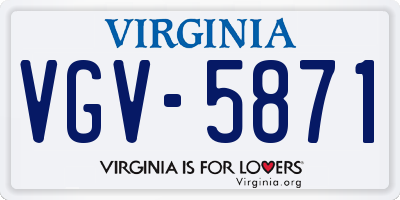 VA license plate VGV5871