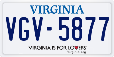 VA license plate VGV5877