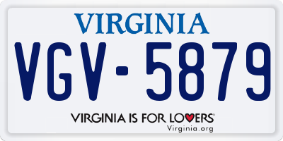 VA license plate VGV5879