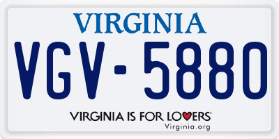 VA license plate VGV5880