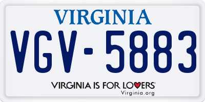 VA license plate VGV5883