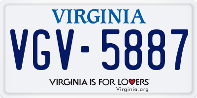 VA license plate VGV5887