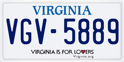 VA license plate VGV5889