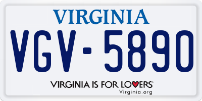 VA license plate VGV5890