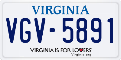 VA license plate VGV5891
