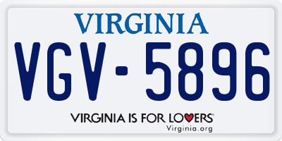 VA license plate VGV5896