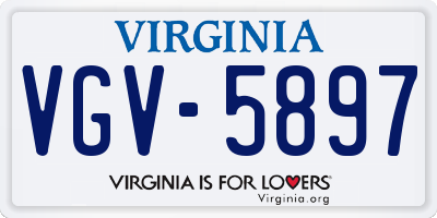 VA license plate VGV5897