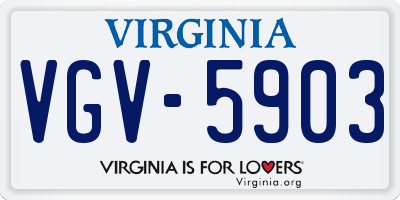 VA license plate VGV5903