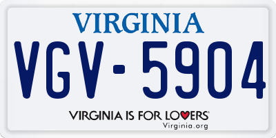 VA license plate VGV5904