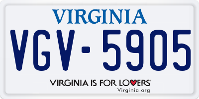 VA license plate VGV5905