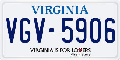 VA license plate VGV5906