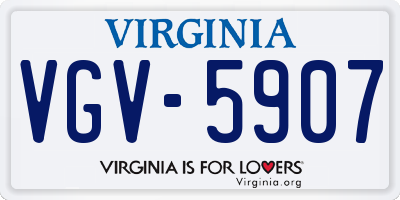 VA license plate VGV5907