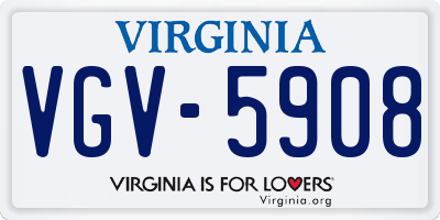 VA license plate VGV5908