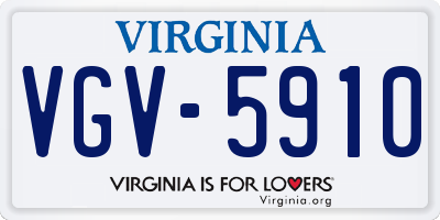VA license plate VGV5910