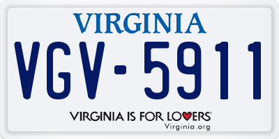 VA license plate VGV5911