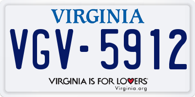 VA license plate VGV5912