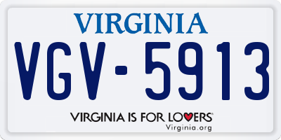 VA license plate VGV5913