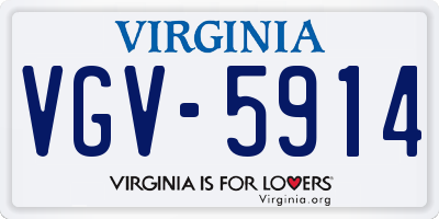 VA license plate VGV5914