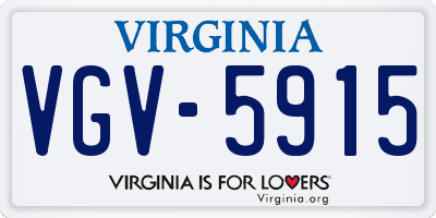 VA license plate VGV5915