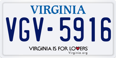 VA license plate VGV5916