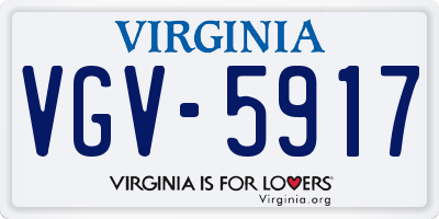VA license plate VGV5917