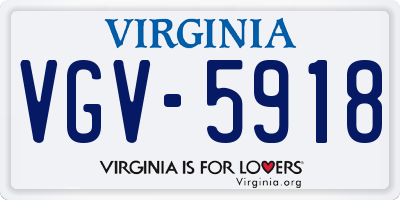 VA license plate VGV5918