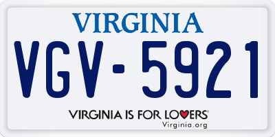 VA license plate VGV5921