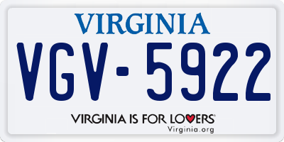 VA license plate VGV5922