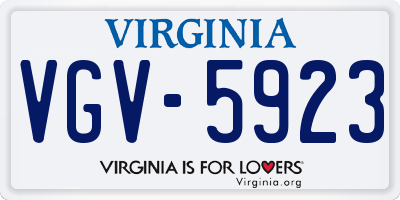 VA license plate VGV5923