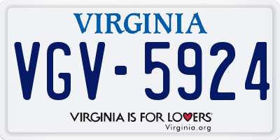VA license plate VGV5924