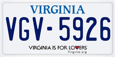 VA license plate VGV5926