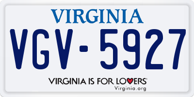VA license plate VGV5927