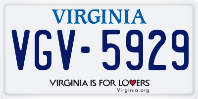 VA license plate VGV5929